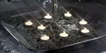 T Lights in Silver Gravel on Pewter Tray